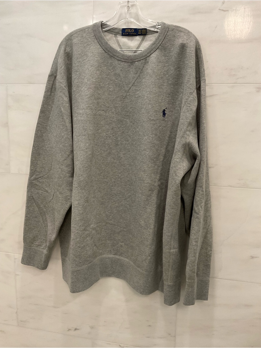 Polo Ralph Lauren Big & Tall Heather Gray Fleece Crewneck Sweatshirt 2XLT W21